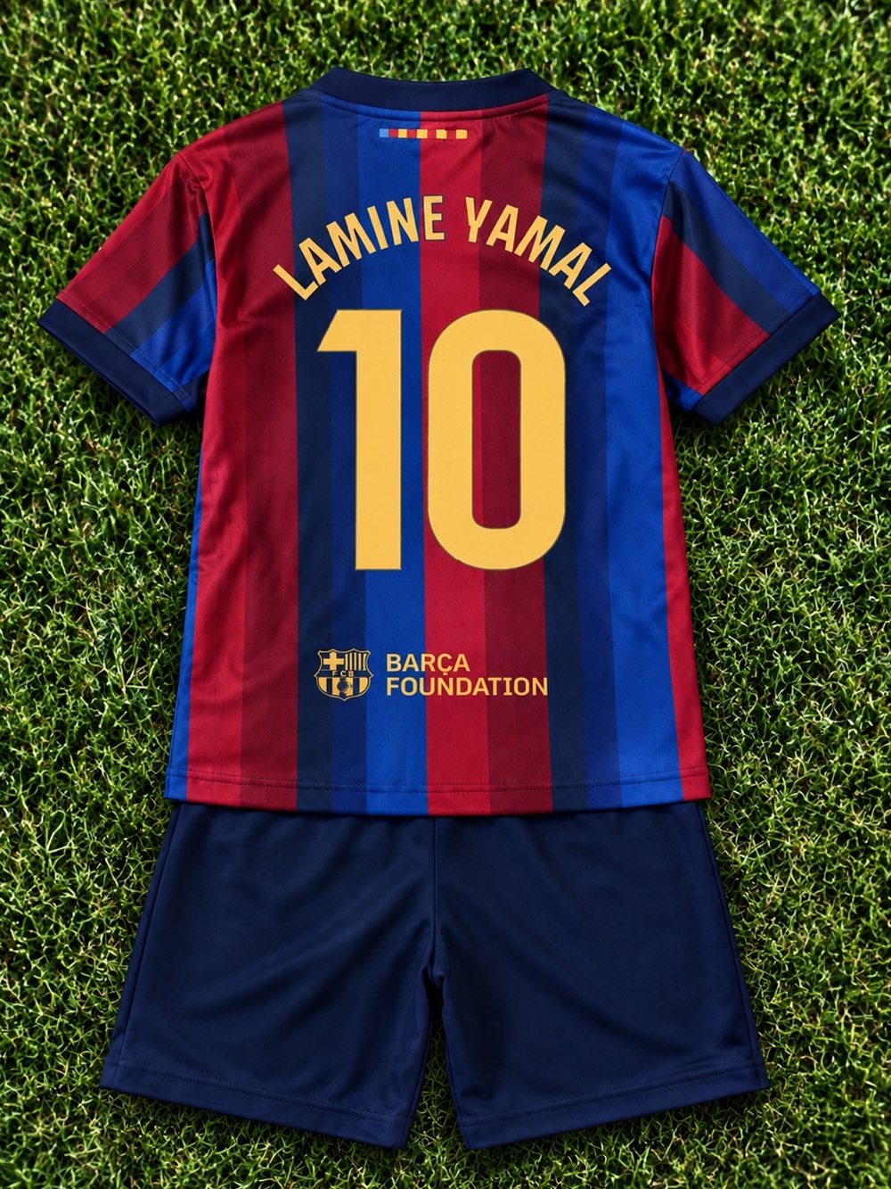 Lamine Yamal Barcelona jersey kids set